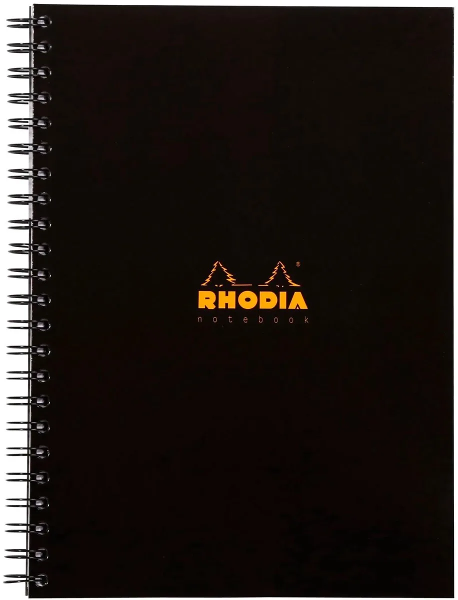 Notitieboek - A4 – Spiraal - Hardcover - 90 g Papier – 160 Pagina's von Rhodia in Schwarz – Produktfoto