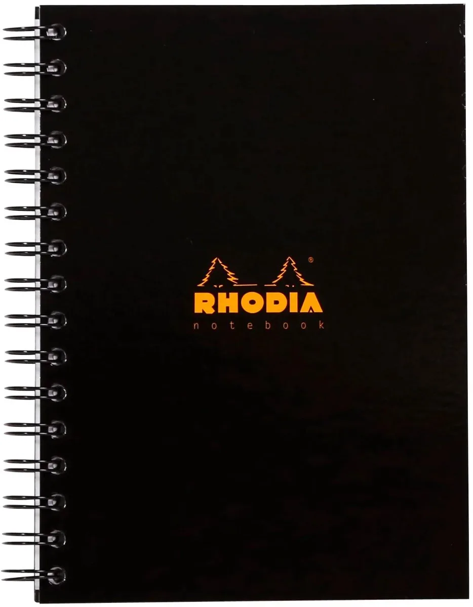 Notitieboek - A5 - Spiraal - Hardcover - 90 g Papier - 160 Pagina's von Rhodia in Schwarz – Produktfoto