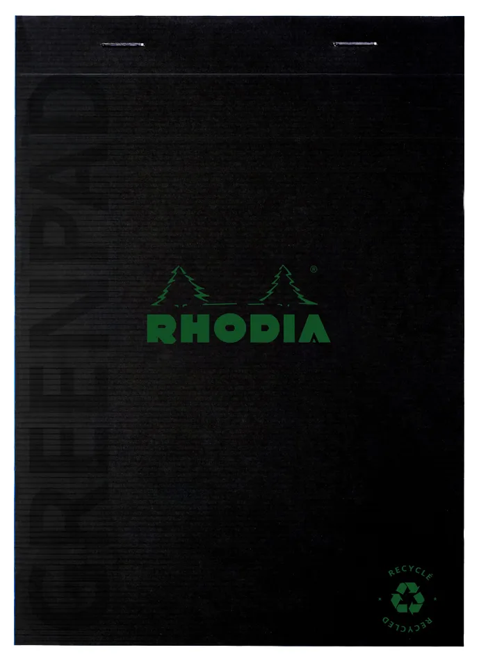 Notizblock GREENPAD, DIN A5, kariert, schwarz van Rhodia – productfoto