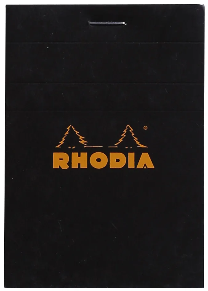 Notizblock No. 11, DIN A7, kariert, schwarz fra Rhodia – produktbillede
