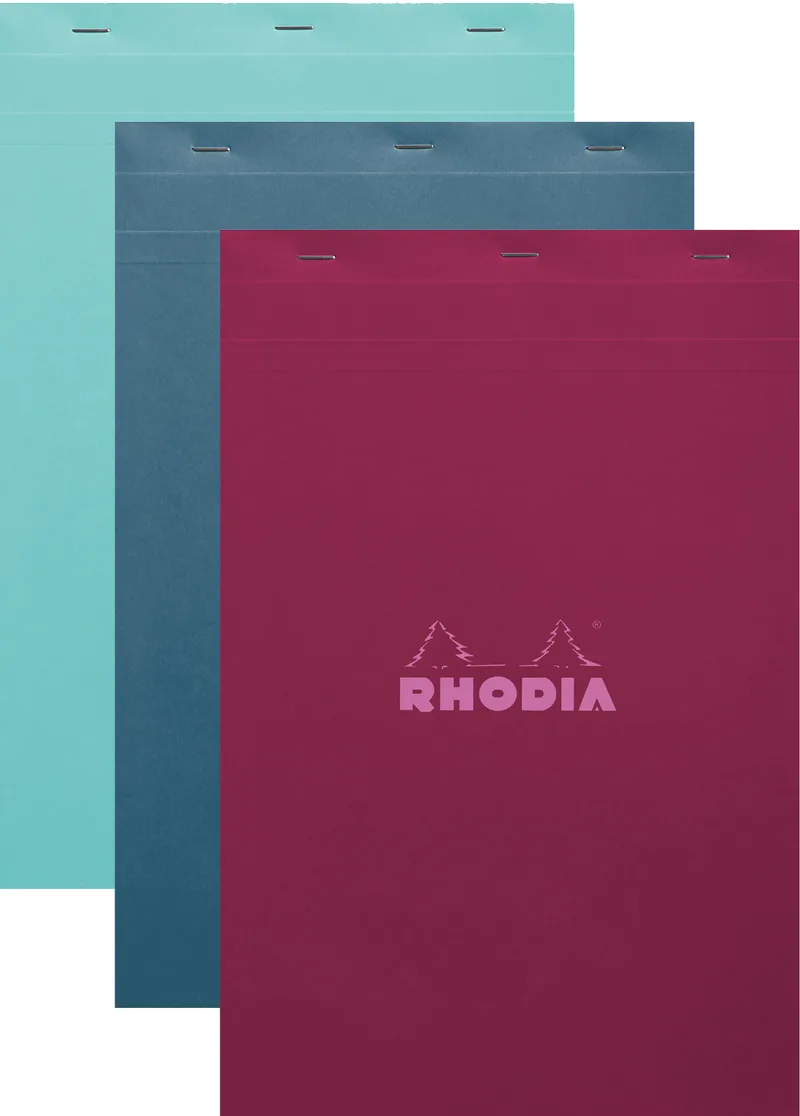 Notizblock No. 19, DIN A4+, kariert, farbig sortiert von Rhodia – Produktfoto