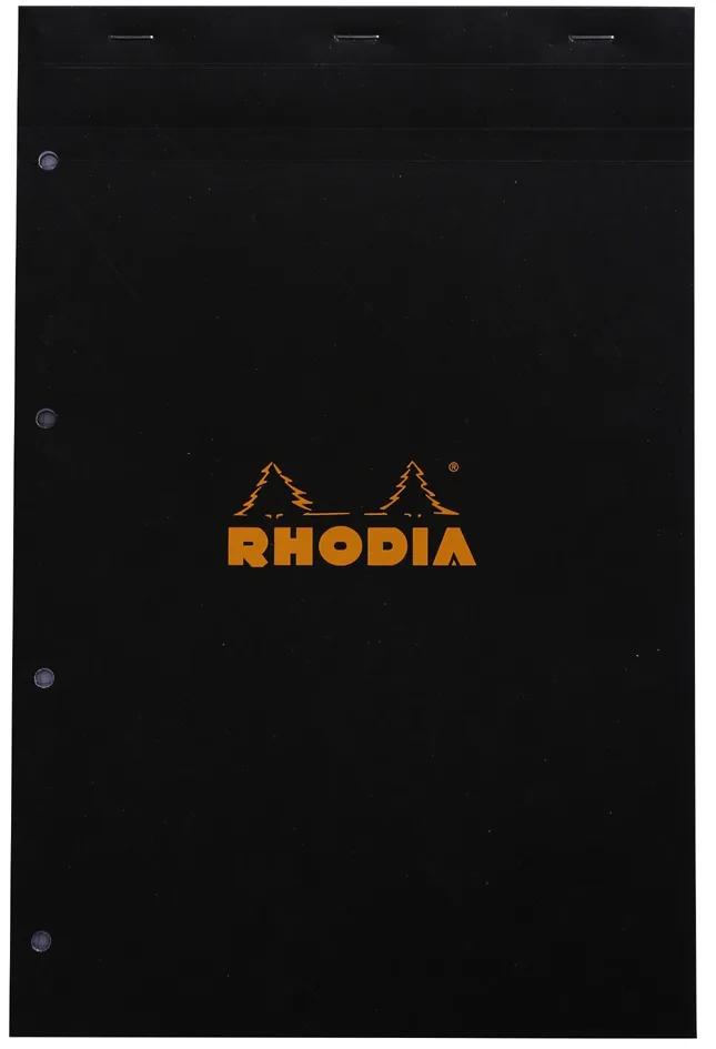 Notizblock No. 20, DIN A4+, kariert, schwarz von Rhodia – Produktfoto