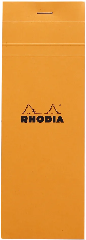 Notizblock No. 8, 74 x 210 mm, kariert, orange von Rhodia – Produktfoto