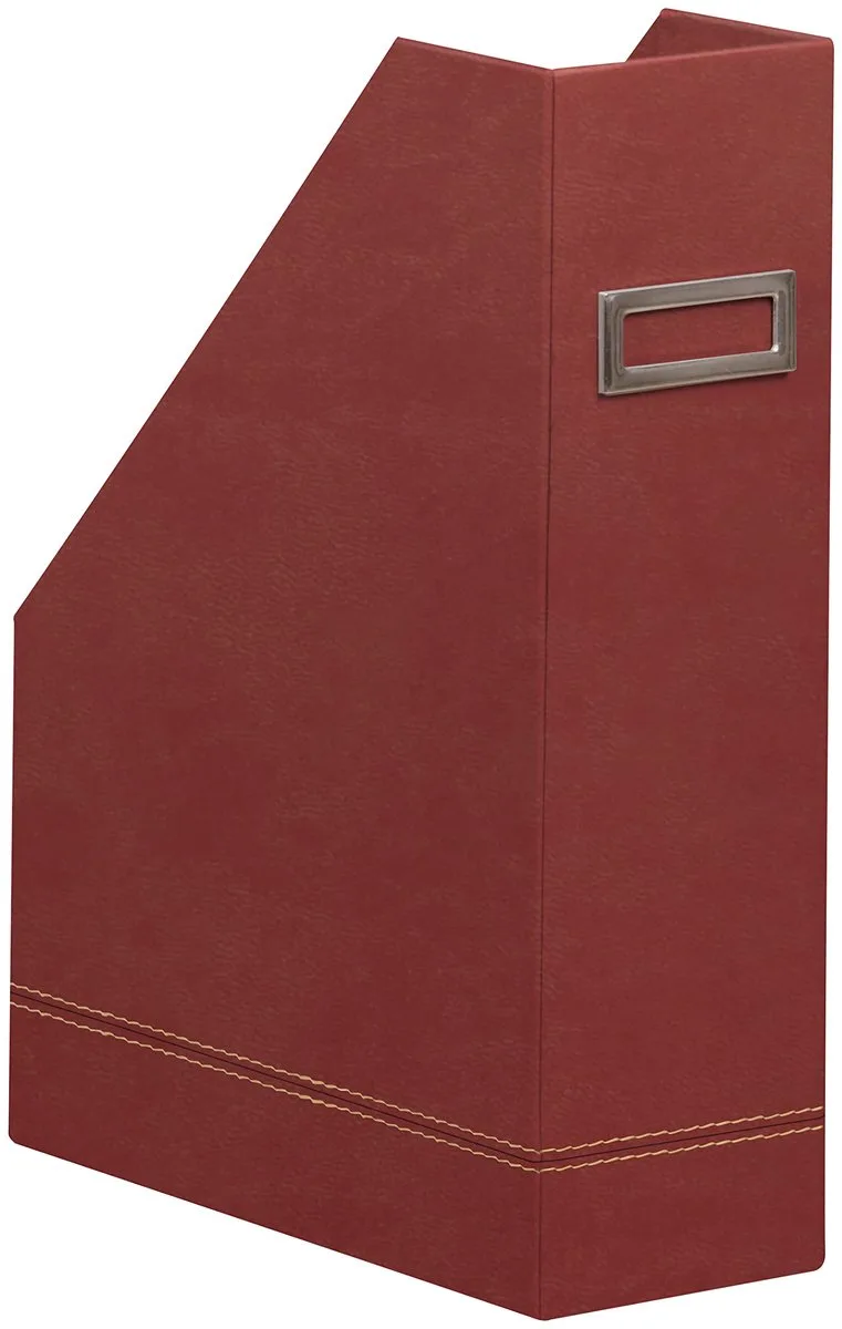 Rhodia 194543C - Tijdschriftencassette 10x25x31 cm, elegant imitatieleer, ideaal voor kranten en documenten, 1 stuk, Nacarat von Rhodia in Rot – Produktfoto