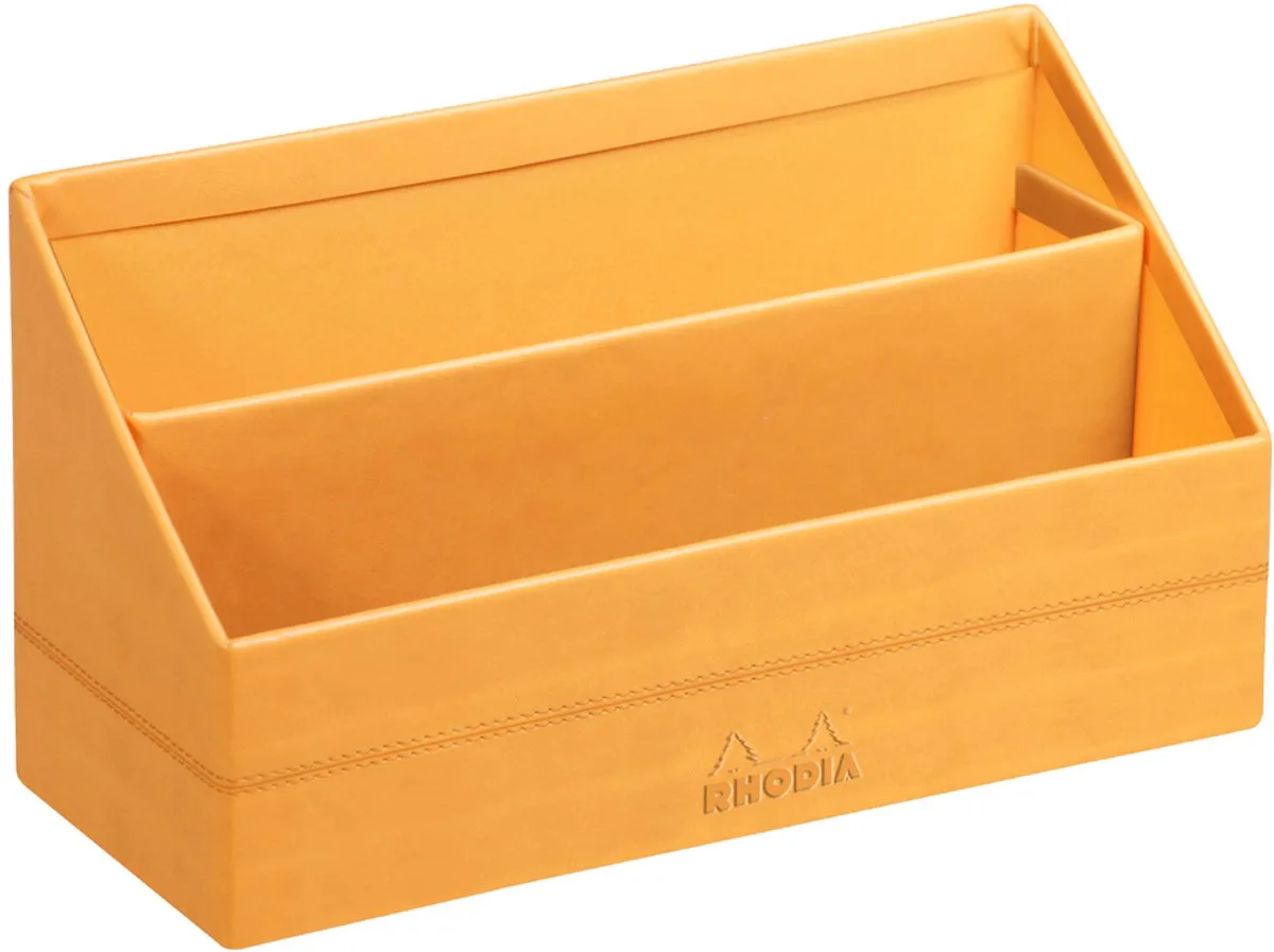 Rhodia 194612C - Brievenbak 25x10x14cm, van imitatieleer, elegant en praktisch, 1 stuk, middernachtblauw von Rhodia in Blau – Produktfoto
