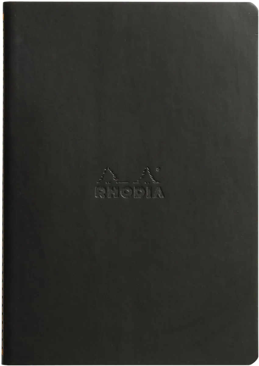 Rhodiarama - Schrift - A5 - Gelinieerd - Italiaans Kunstleer - Ivoorkleurig Papier - 90 g - 32 Vel von Rhodia in Schwarz – Produktfoto