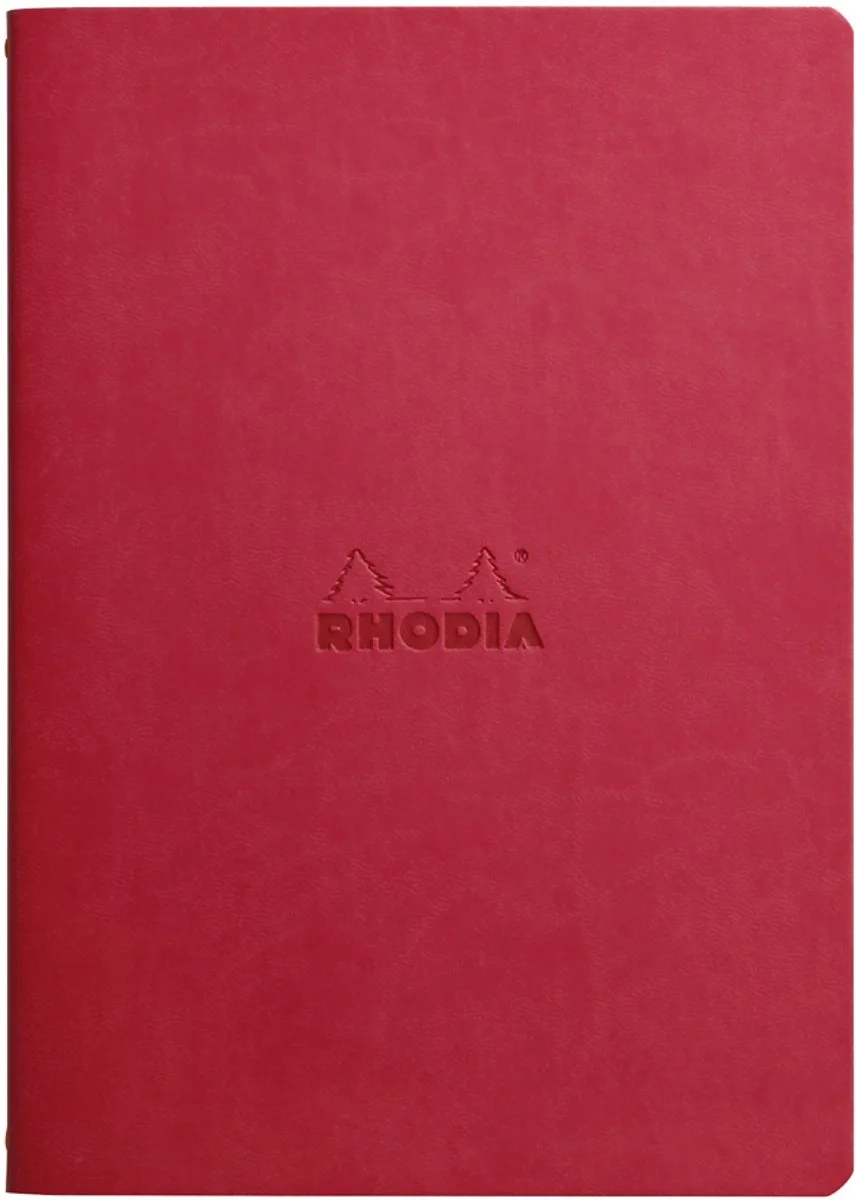 Rhodiarama - Schrift - A5 - Gelinieerd - Italiaans Kunstleer - Ivoorkleurig Papier - 90 g - 32 Vel - Klaproosrood von Rhodia in Klaproos – Produktfoto