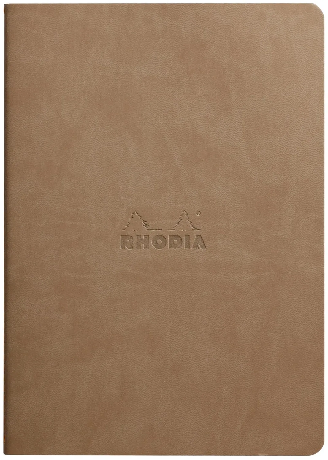 Rhodiarama - Schrift - A5 - Gelinieerd - Italiaans Kunstleer - Ivoorkleurig Papier - 90 g - 32 Vel de Rhodia en Taupe – photo produit