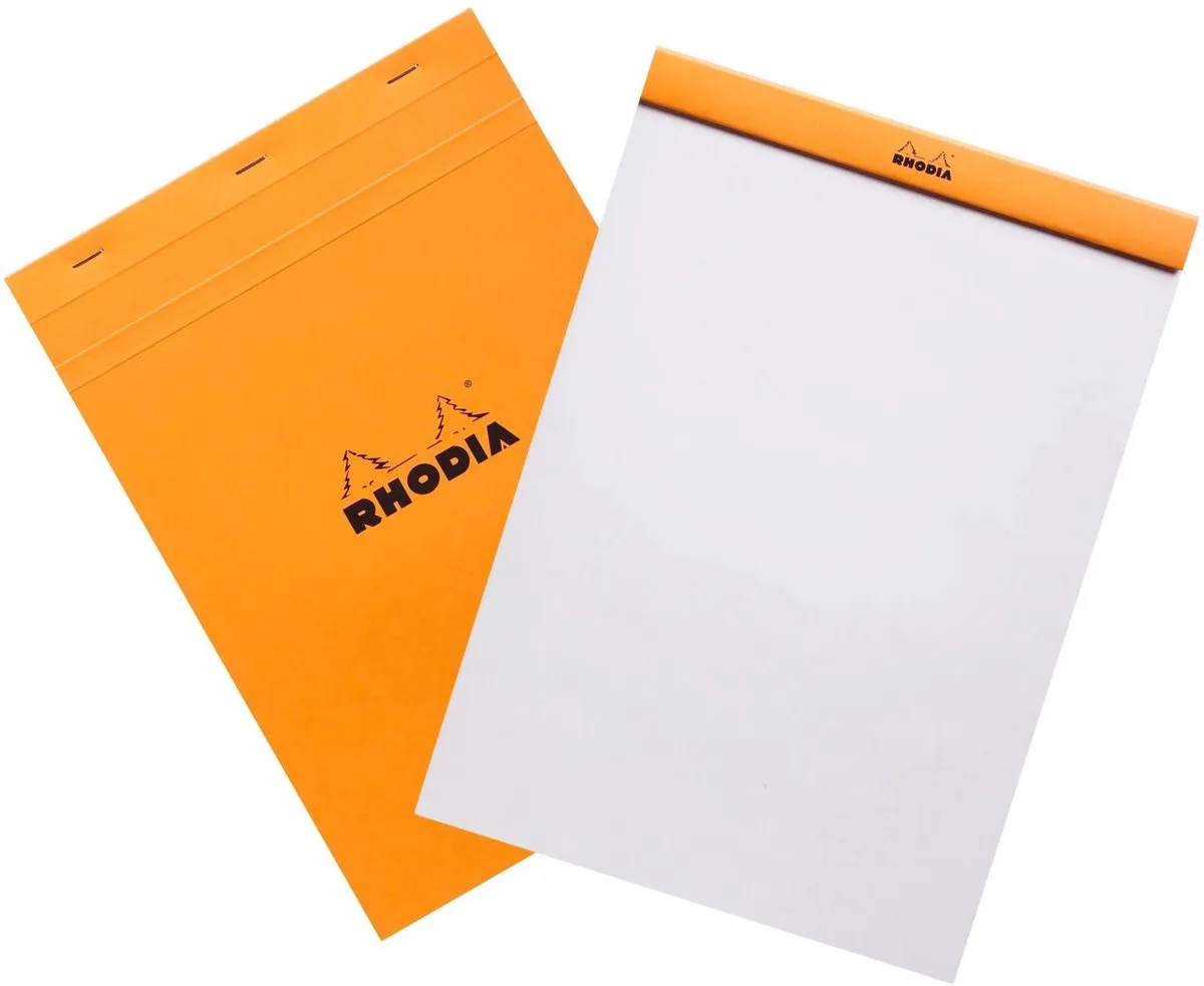 schrijfblok - Notitieblok - N18 - Blanco papier - A4 - 80g - 80 vel de Rhodia en Orange – photo produit