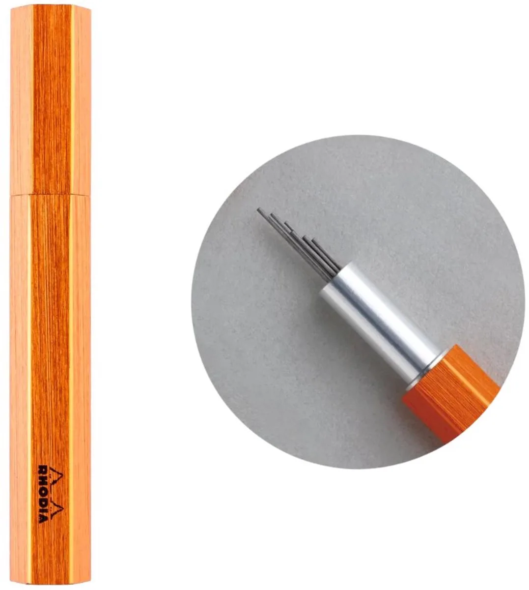scRipt - Vullinghouder - Leads vulpotlood vulling - 0.5mm - Navulling - B - koker 20 stuks fra Rhodia i Orange – produktbillede
