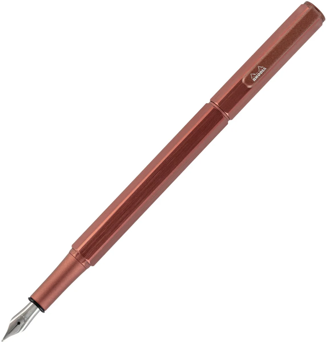 scRipt vulpen - M - Incl. converter - Kastanje bruin de Rhodia en Kastanje bruin aluminium geborsteld – photo produit