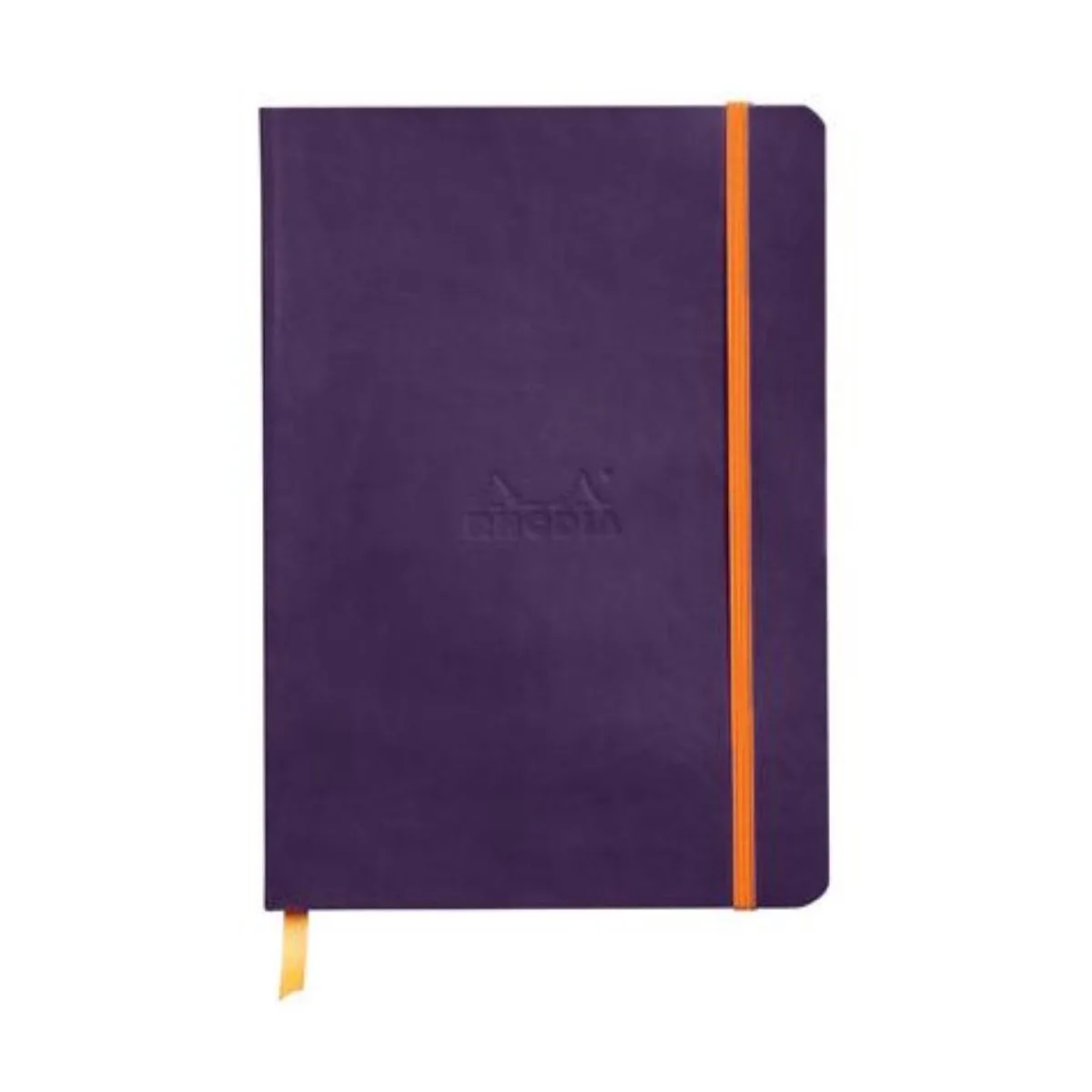 Softcover Notitieboek – A5 – 80 Bladen – Dotted – Ivoorkleurig Papier 90 g/m² – Met Elastieksluiting de Rhodia en Aubergine – photo produit