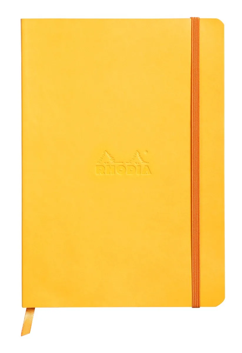 Softcover Notitieboek – A5 – 80 Bladen – Gelijnd – Ivoorkleurig Papier 90 g/m² – Met Elastieksluiting - Narcis de Rhodia en Jaune – photo produit