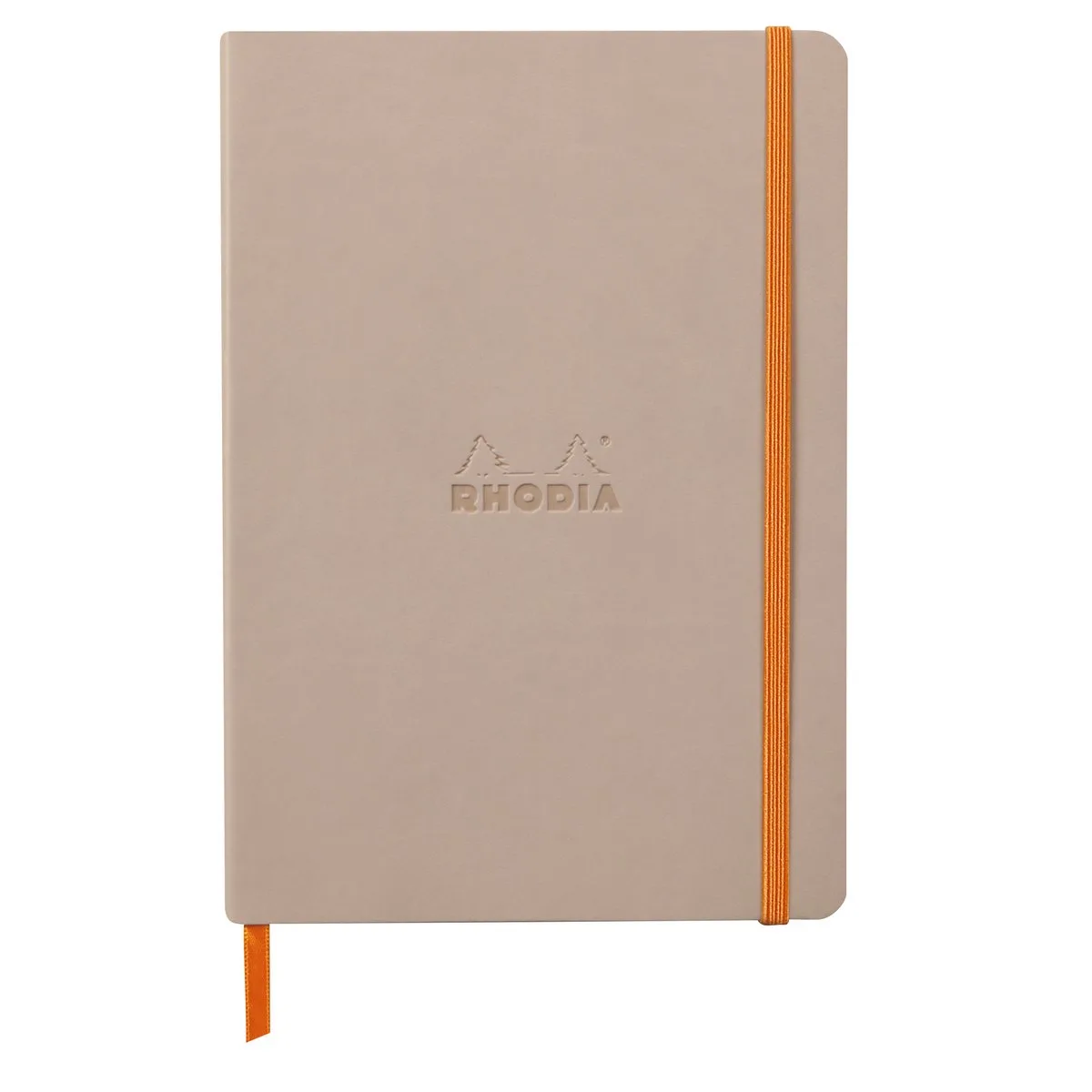 Softcover Notitieboek – A5 – 80 Bladen – Gelijnd – Ivoorkleurig Papier 90 g/m² – Met Elastieksluiting - Rozen touch de Rhodia en Beige – photo produit