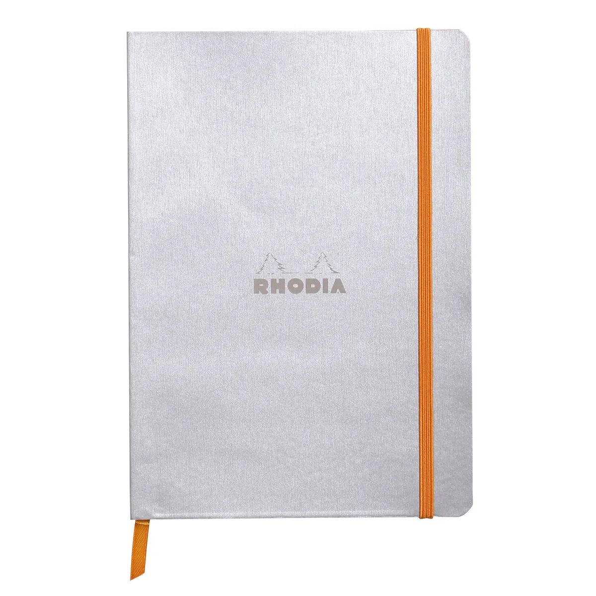 Softcover Notitieboek – A5 – 80 Bladen – Gelijnd – Ivoorkleurig Papier 90 g/m² – Met Elastieksluiting de Rhodia en Argent – photo produit