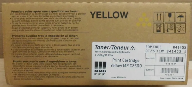 MP C6000/7500 tonercartridge de Ricoh en Jaune – photo produit