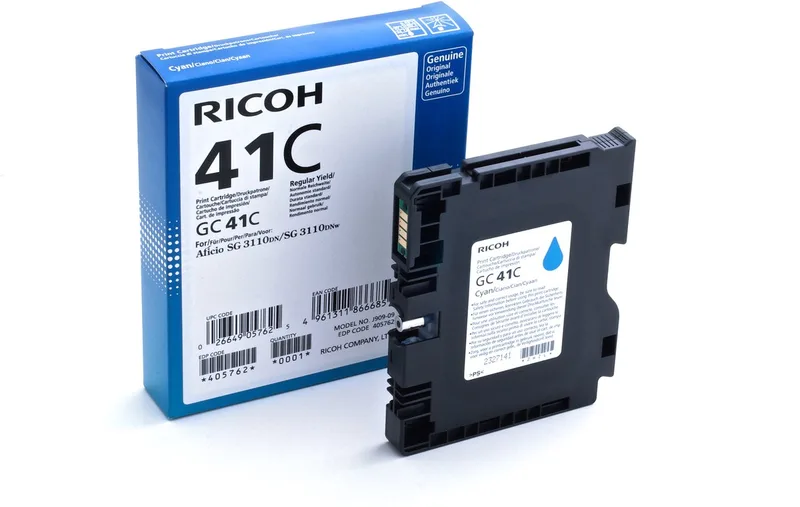 Original Ink Cartridge Ricoh 405762 fra Ricoh i Cyan – produktbillede