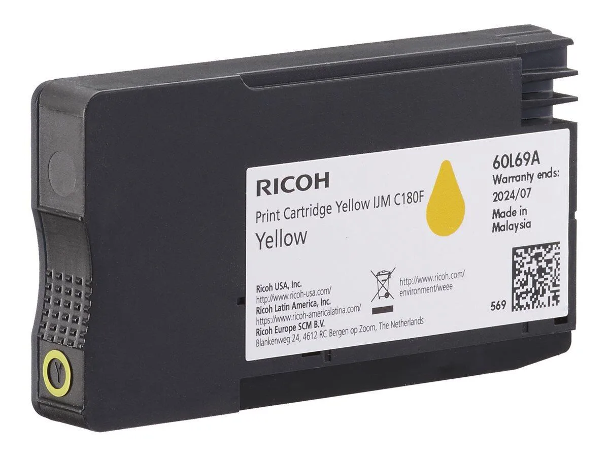 Original Tintenpatrone IJM C180F gelb 1.600 Seiten (408520) von Ricoh – Produktfoto
