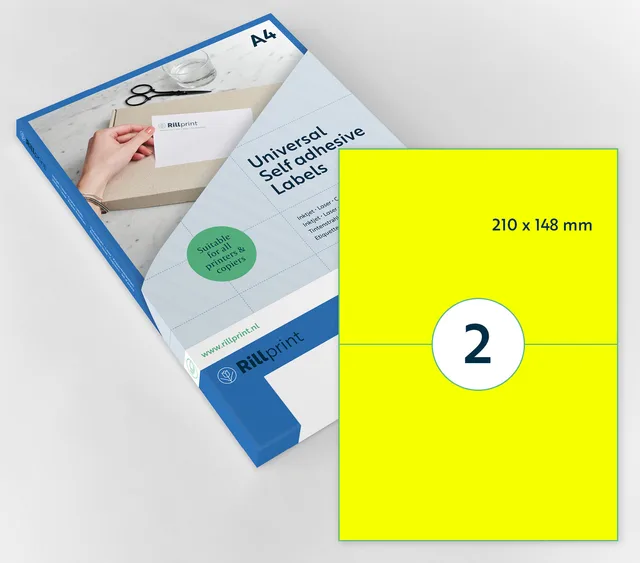 Etiket Rillprint 210x148mm fluor geel 200 stuks van Rillprint – productfoto