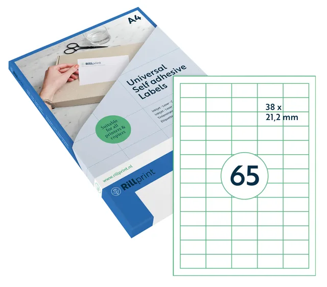 Etiket Rillprint 38x21.2mm mat transparant 1625 etiketten de Rillprint – photo produit