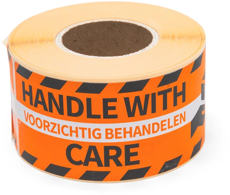 etiketten Voorzichtig behandelen, ft 46 x 125 mm, rol van 250 stuks by Rillprint – product photo