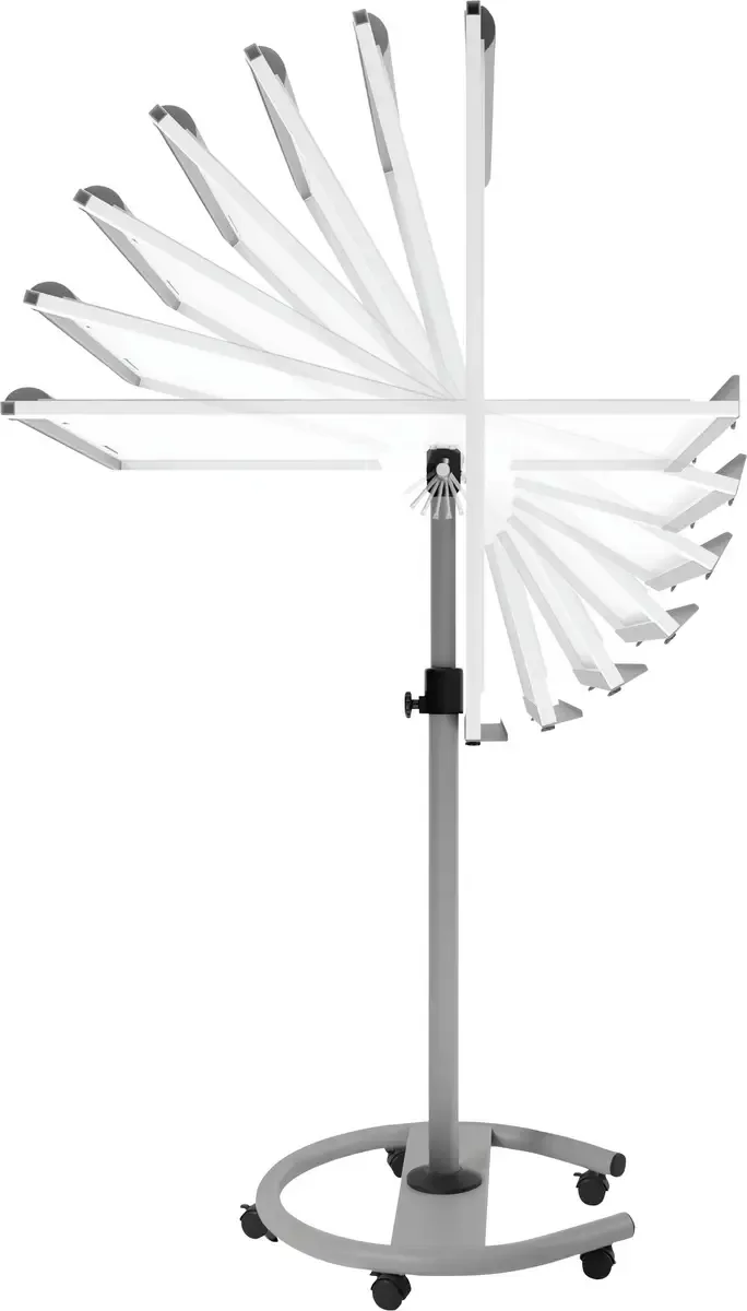 Flipchart 618 (B x H) 680 mm x 1900 mm Weiß, Grau abwischbar, beschriftbar, höhenverstellbar, Inkl. Ablageschale, magnethaftend R618102 by Rocada – product photo