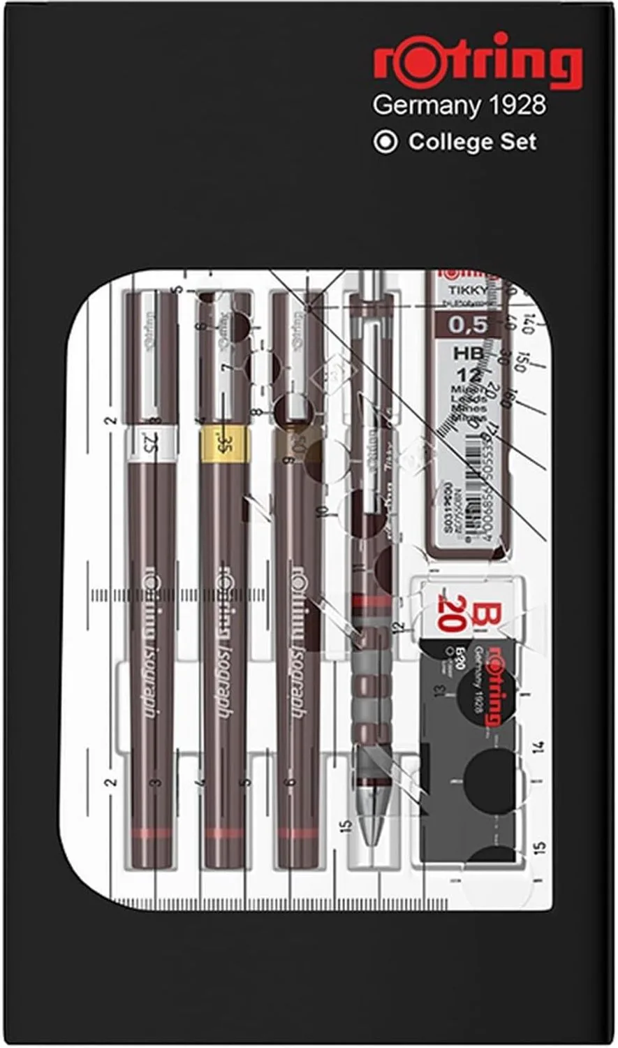 Isograph Fineliner & Potlood Set: Precisie Tekenen & Schrijven de rOtring – photo produit