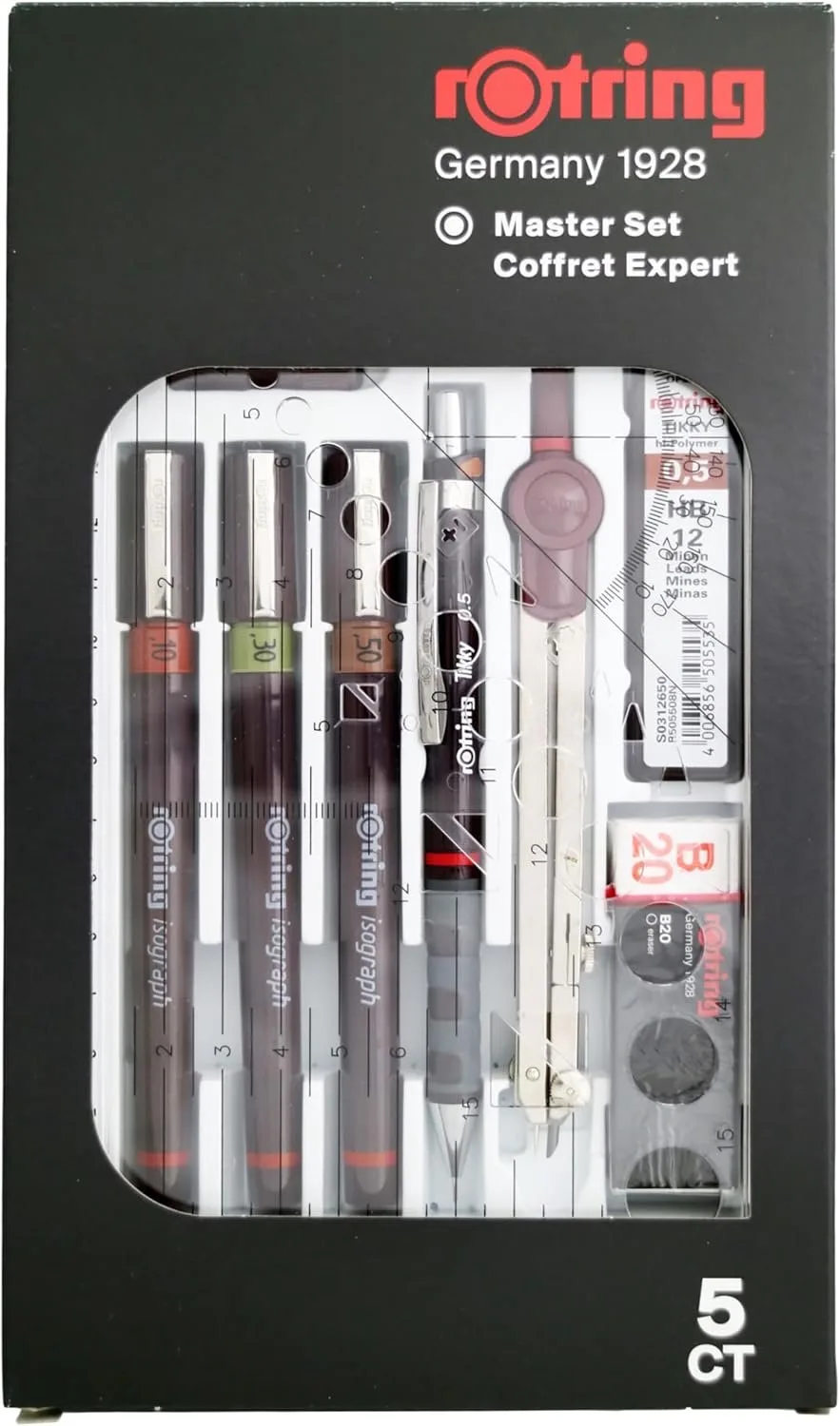 Isograph Tekenpen Master Set: 10 Delig met Notebook van rOtring – productfoto