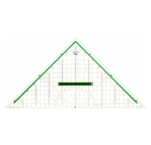 Messlatte M + R 723320000 Geodreieck 32 cm glasklar hinterlegt, grün (1-tlg)
