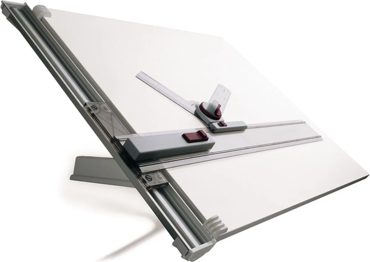 Profil tekentafel | met metrische liniaal en meetgeleiders | A2 tekentafel van rOtring in Grijs – productfoto