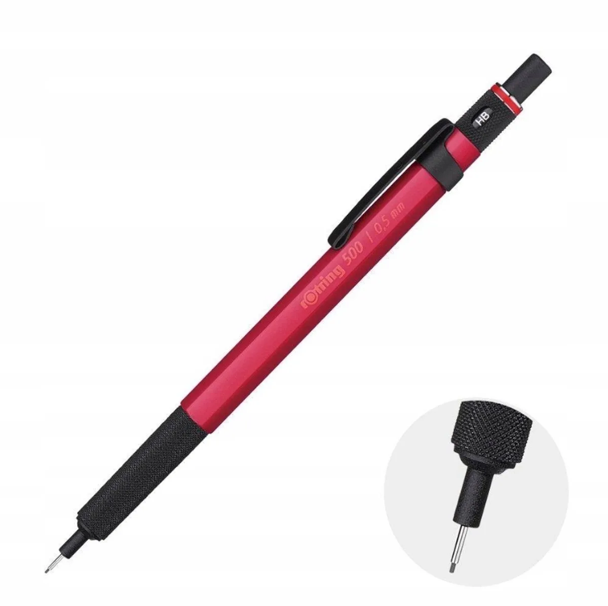 Rotring 500 Mechanisch Potlood HB 0.5mm de rOtring en Rouge – photo produit