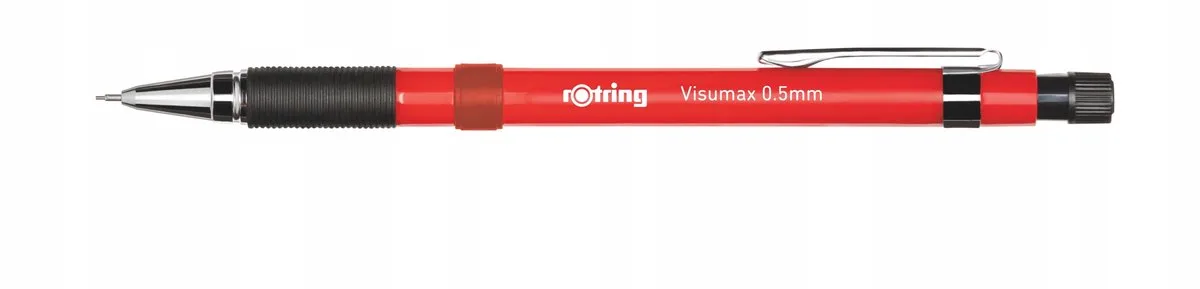 Visumax 0,5 mm rode automatische potlood met gum van rOtring in Rood – productfoto