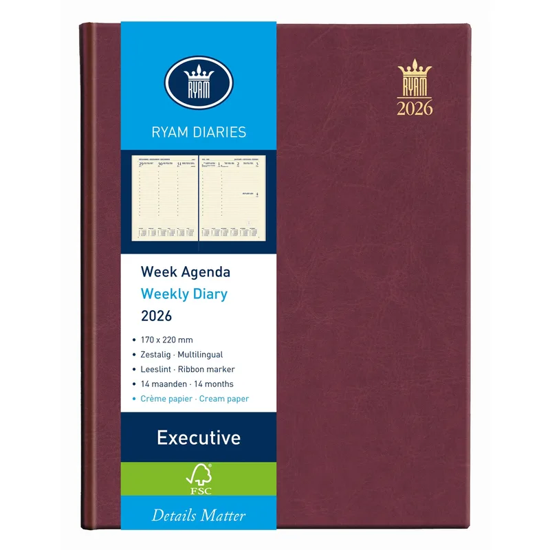 Agenda 2027 ryam executive mundior 7d/2 bordeaux by Ryam – product photo