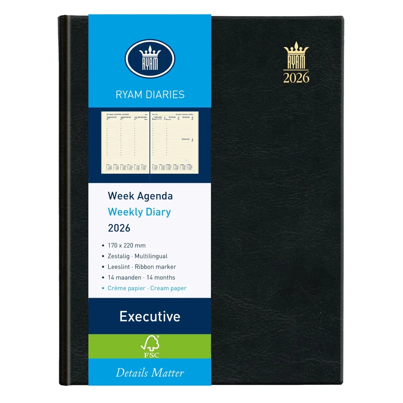 Agenda 2027 ryam executive mundior 7d/2 zwart de Ryam – photo produit