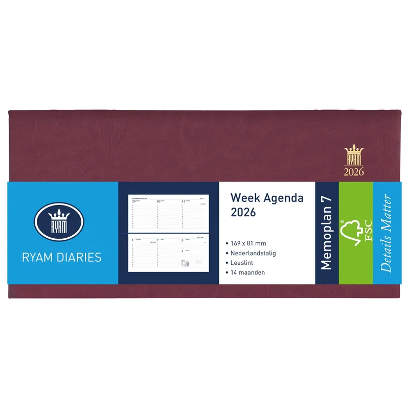 Agenda 2027 ryam memoplan 7 mundior 7d/2p bordeaux by Ryam – product photo