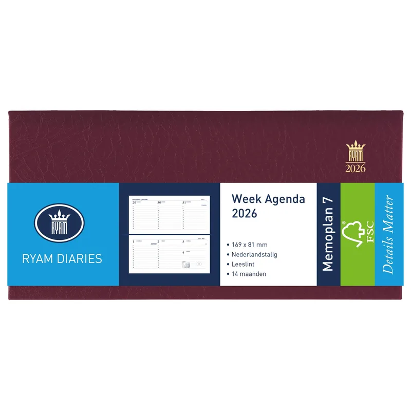 Agenda 2027 ryam memoplan 7 suprema 7d/2p bordeaux by Ryam – product photo
