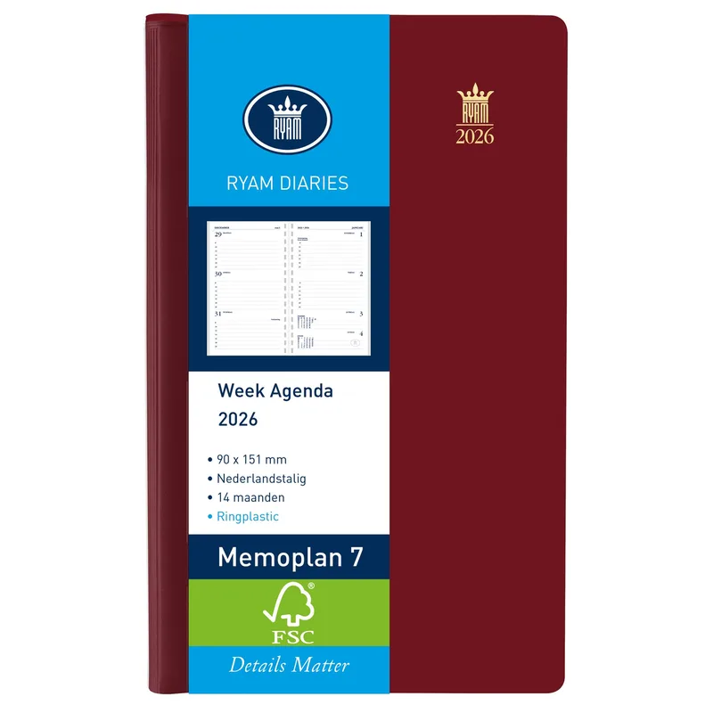 Agenda 2027 ryam memoplan 7 suprema 7d/2p bordeaux by Ryam – product photo