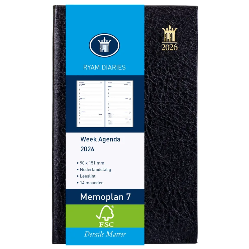 Agenda 2027 ryam memoplan 7 suprema 7d/2p zwart von Ryam – Produktfoto