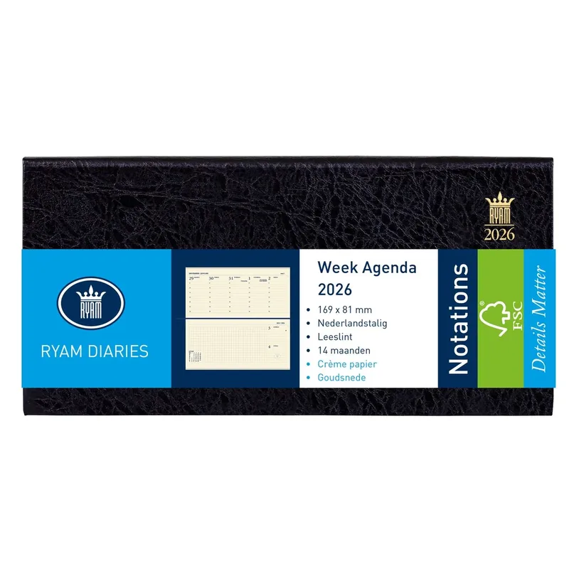 Agenda 2027 ryam notations mundior 7d/2p zwart by Ryam – product photo