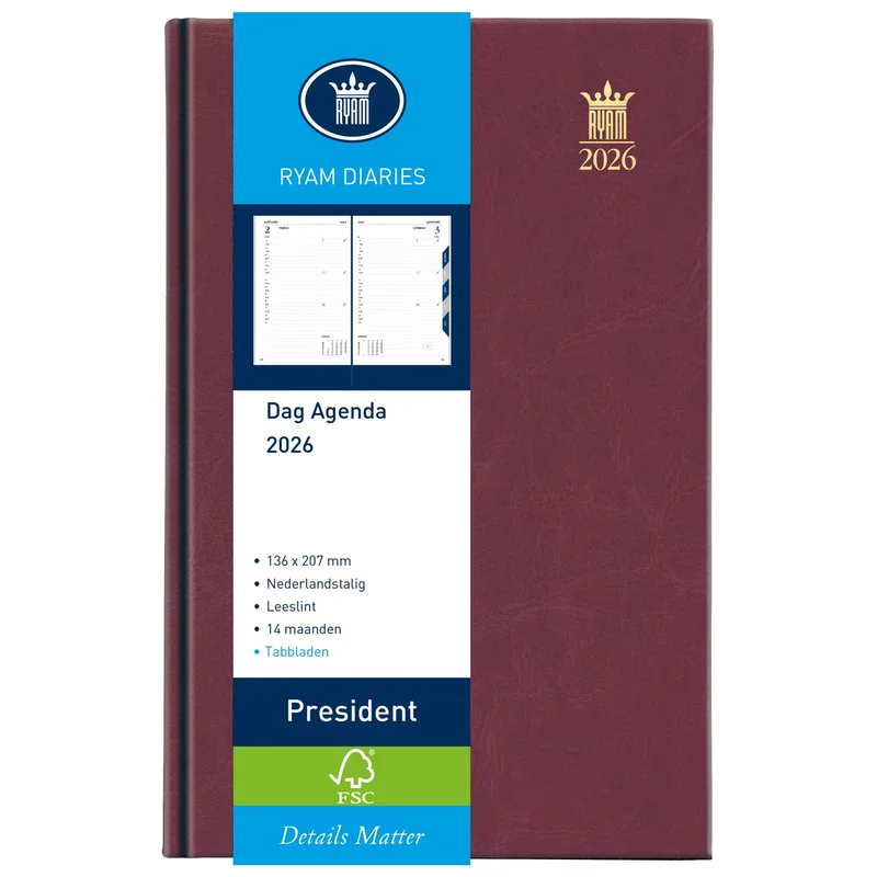 Agenda 2027 ryam president mundior 1d/1p bordeaux by Ryam – product photo