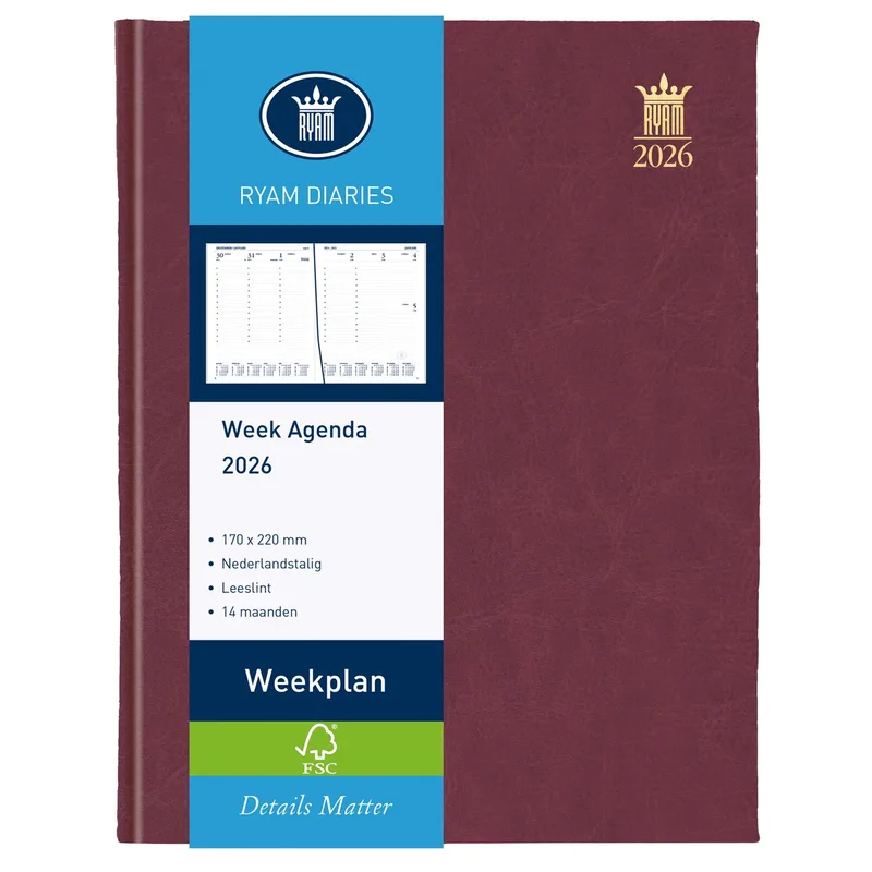 Agenda 2027 ryam weekplan mundior 7d/2p bordeaux by Ryam – product photo