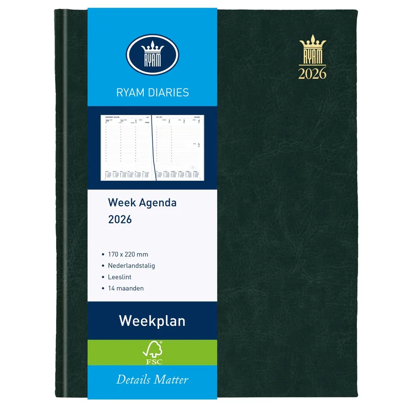 Agenda 2027 ryam weekplan mundior 7d/2p zwart de Ryam – photo produit