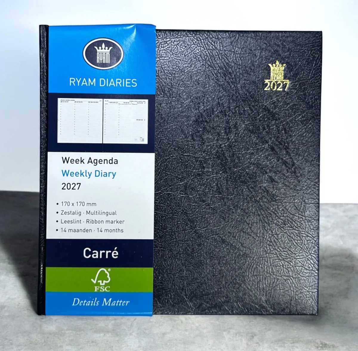 Bureau Agenda 2027 CARRE - 17cmx17cm de Ryam en Bleu – photo produit