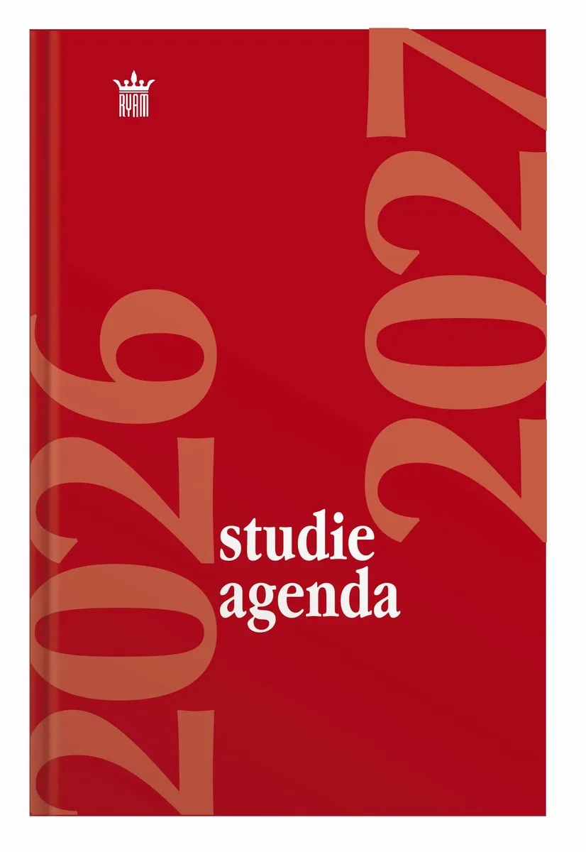 Studie agenda Hardcover | 2026/2027 | Genaaid gebonden | 15 x 20 cm fra Ryam i Rød – produktbillede