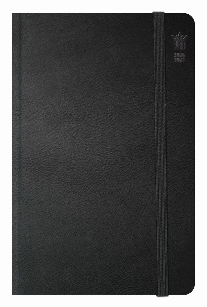Studie Agenda Luxe soft cover | 2026/2027 | Genaaid gebonden | A5 | 18 mnd fra Ryam i Sort – produktbillede