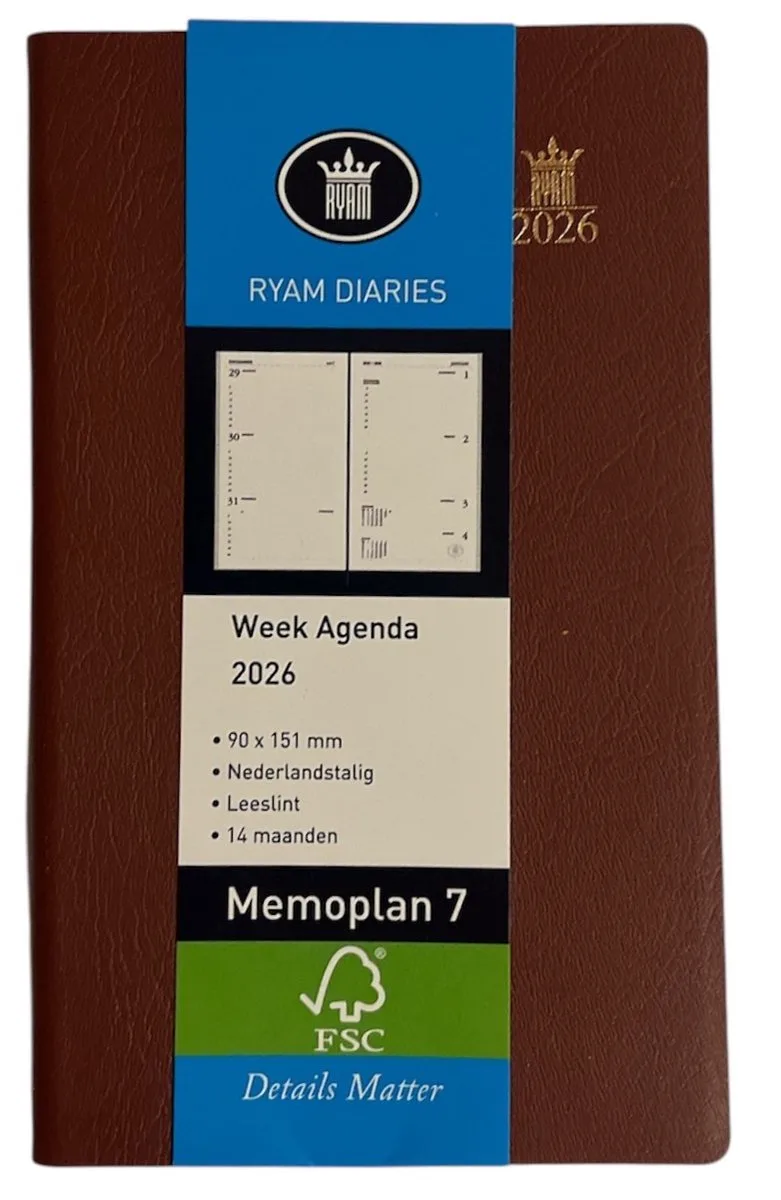 Zakagenda 2026 van Ryam in Zwart – productfoto
