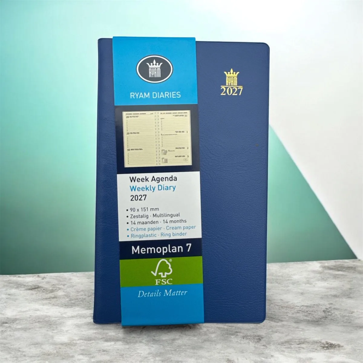 Zakagenda 2027 - Memoplan 7 Met Spiraal - Creme Papier ( 9cm 15cm) fra Ryam i Flerfarvet – produktbillede