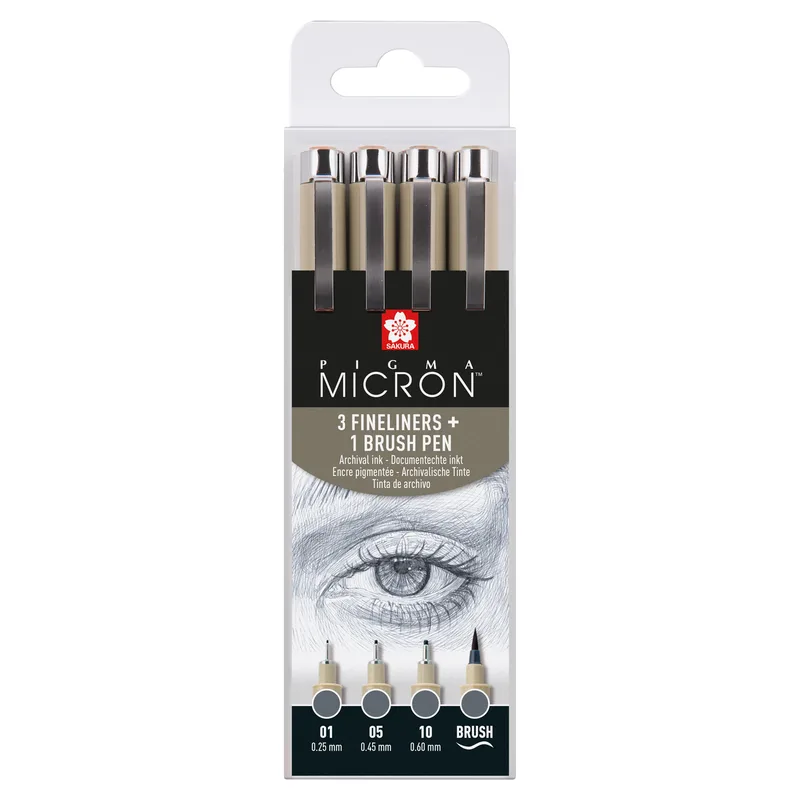 Fineliner sakura pigma micron koelgrijs 4 maten | 6 stuks by Sakura – product photo