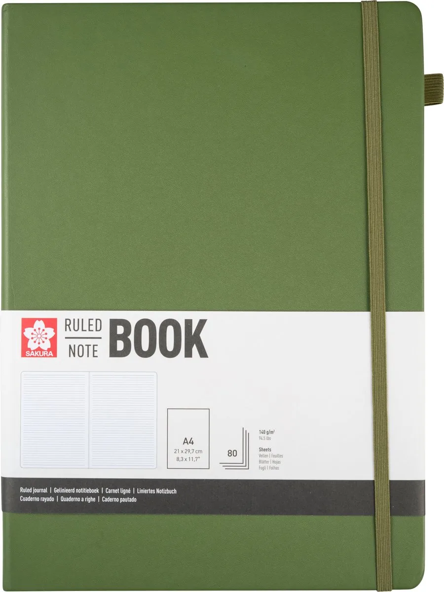 gelijnd harde kaft notitieboek A4 by Sakura in Dennennaald – product photo