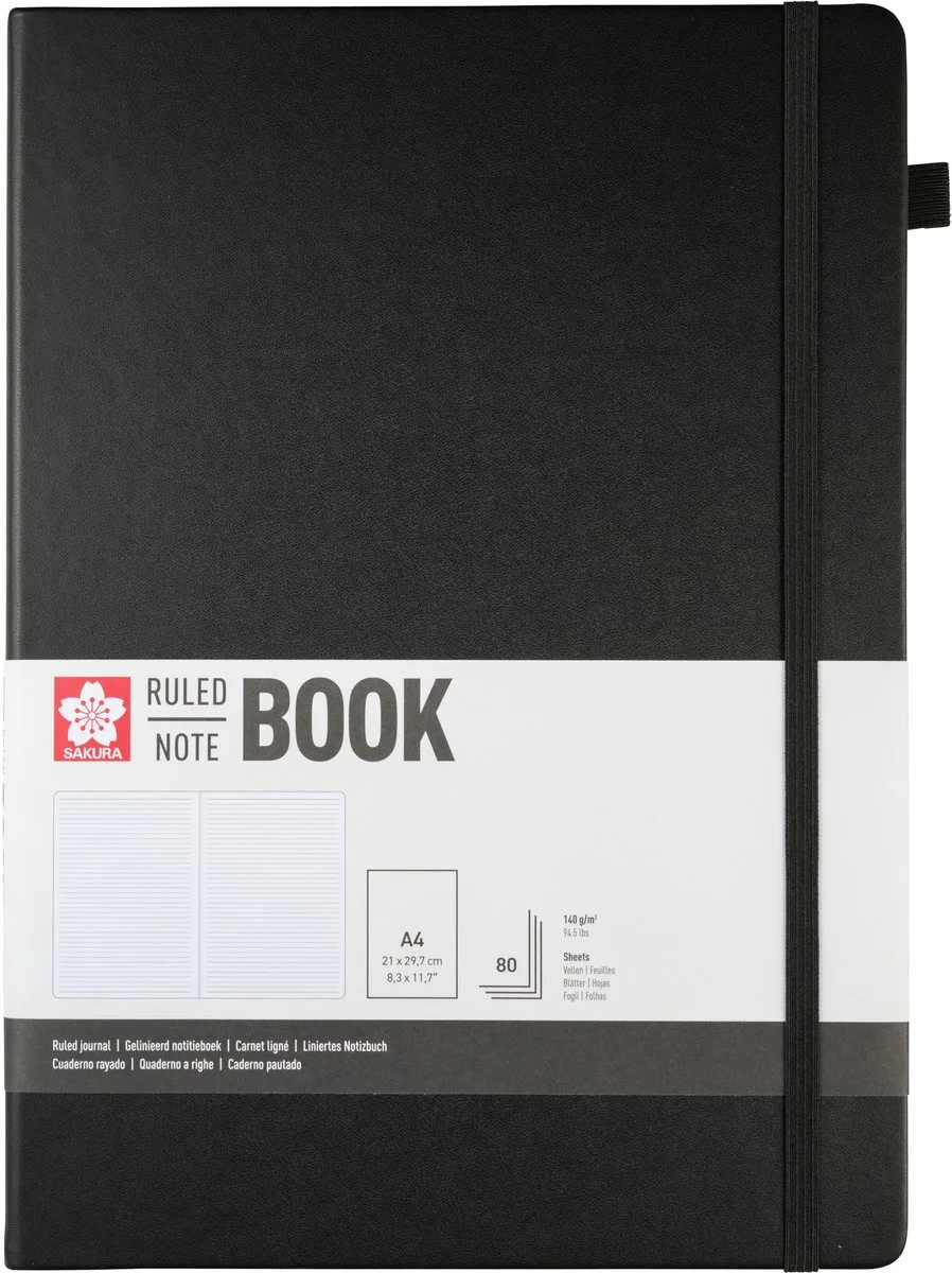 gelijnd harde kaft notitieboek A4 by Sakura in Black – product photo